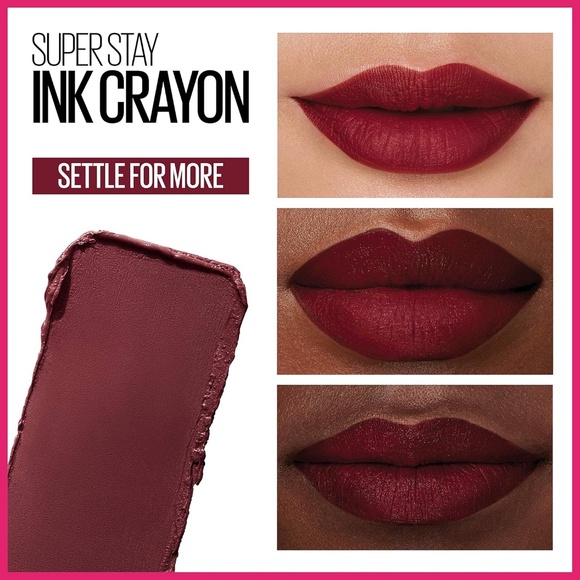 Maybelline Super Stay Ink Crayon Lipstick Matte Longwear 65 Settle For More - Picture 5 of 6